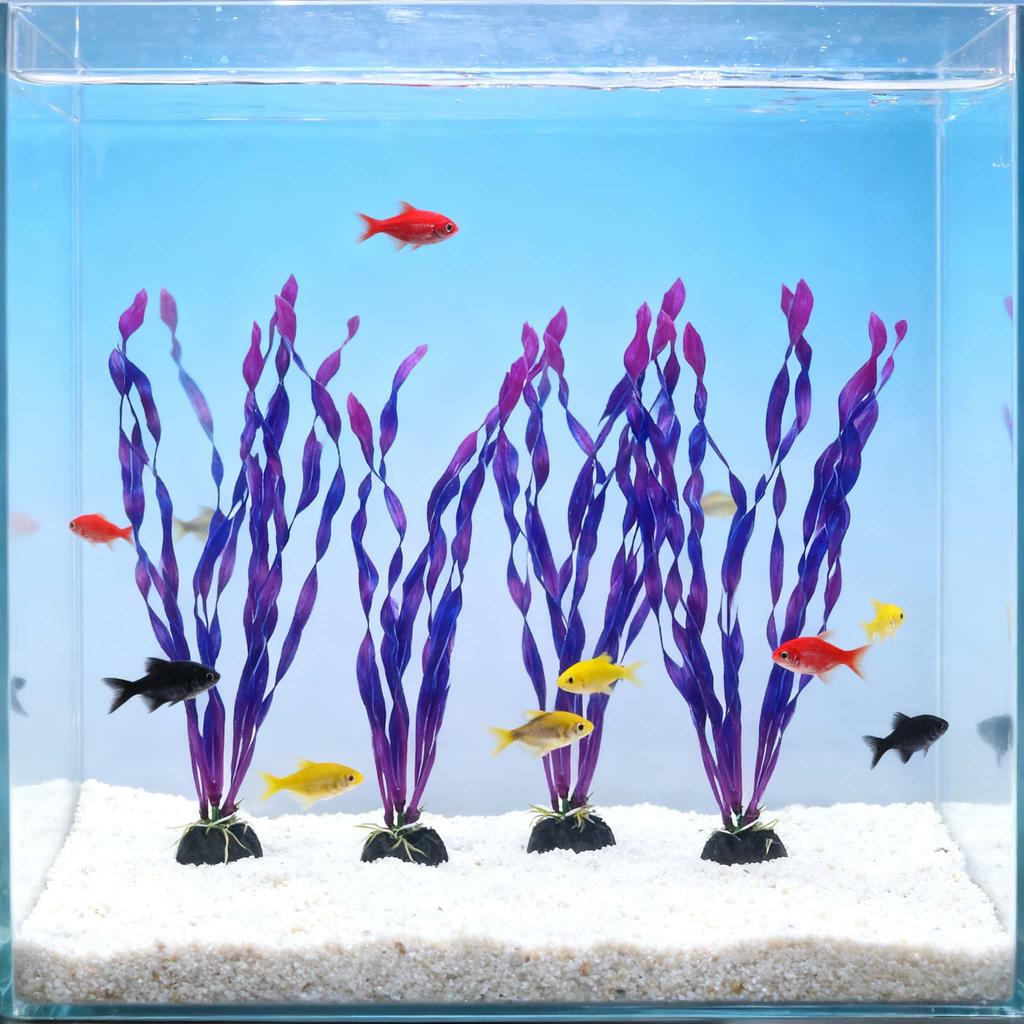 8pcs Vibrant Artificial Plants - Durable PE Aquascaping Set for Fish Tank Decor, Aquatic Plants, Aquarium Decor