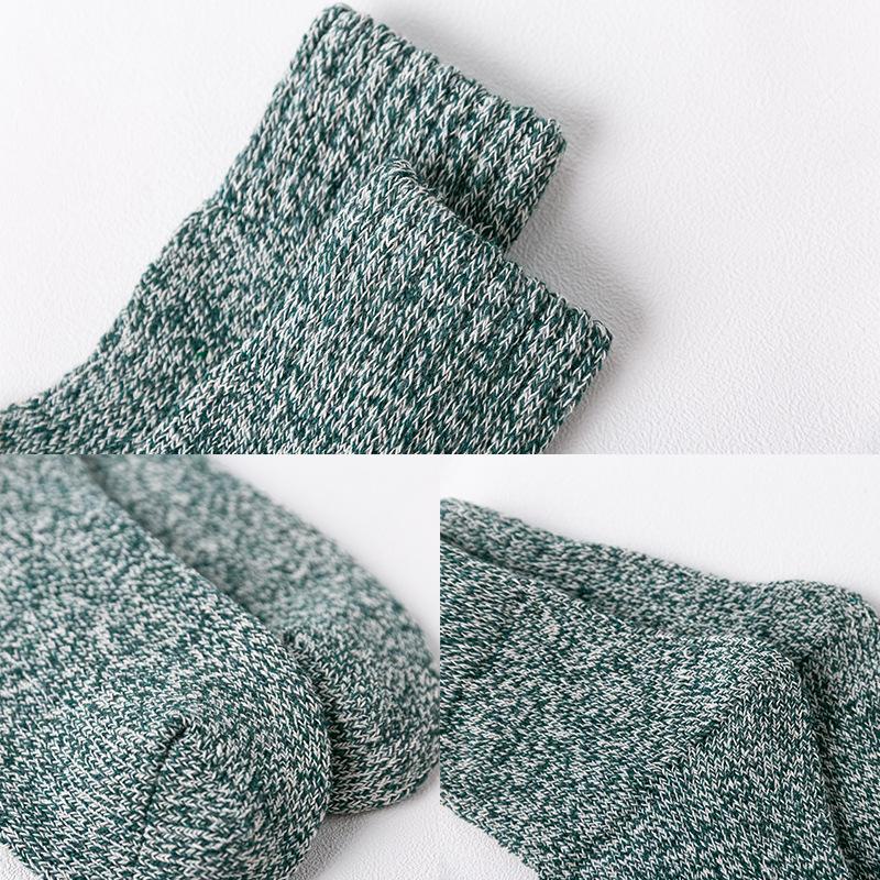 3 Pairs of Winter Mid-calf Socks In Solid Color with Thickened Wool Loops, Warm Women's Rabbit Wool Socks