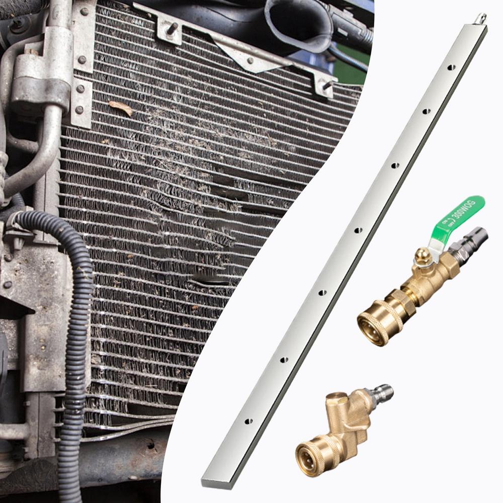 Radiator Cleaning Wand 23.6 Inch Radiator Pressure Washer Tool Stainless Steel Power Washer Wand With 1/4 Inch Quick Coupler For