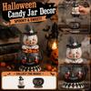 Pote de Doces Fantasma de Halloween Recipiente de Decoração de Halloween com Tampa Removível e Design de Chapéu de Bruxa Adequado para Exibição Sazonal e Armazenamento
