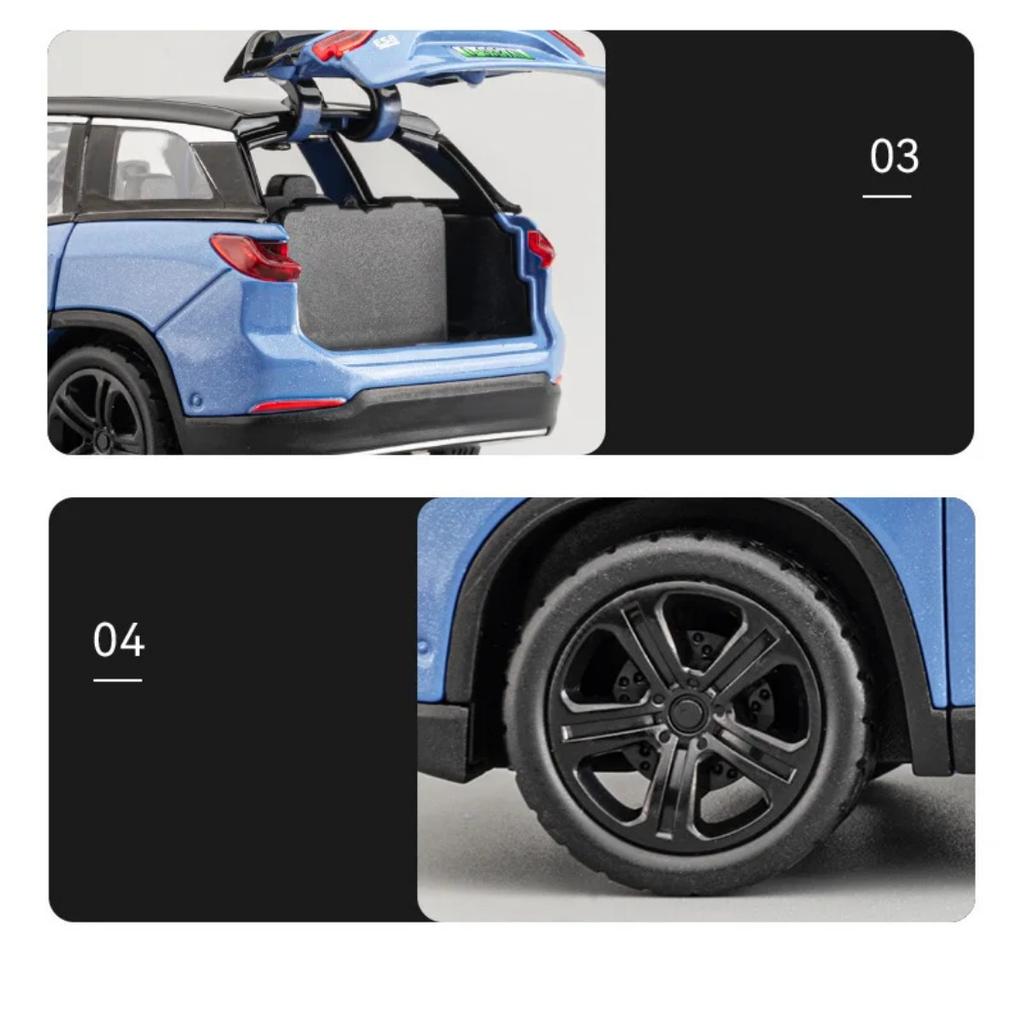 1/32 NIO ES8 SUV Alloy Electric Vehicles Model Diecasts Metal New Energy Car Model Simulation Sound and Light Childrens Toy Gift