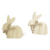 3pcs Wooden Easter Bunny Ornaments Farmhouse Vintage Indoor Home Decor Accents Suitable for Kitchen Holiday Party
