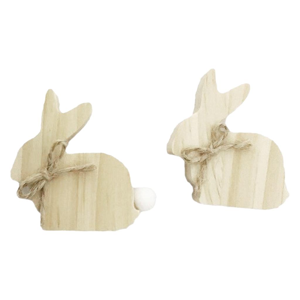 3pcs Wooden Easter Bunny Ornaments Farmhouse Vintage Indoor Home Decor Accents Suitable for Kitchen Holiday Party