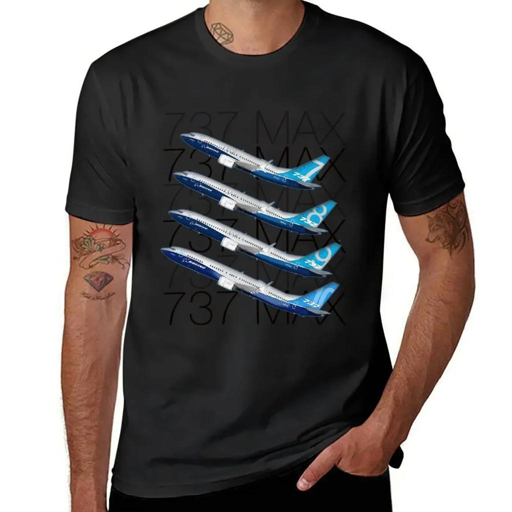 737 MAX Familiy TShirt Baggy Shirts Cute Clothes Tshirts for Men