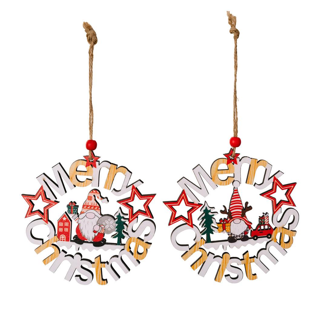 Unique Circular Wooden Christmas Hanging Decor Round Letter Plaque Ideal For Holiday Celebrations