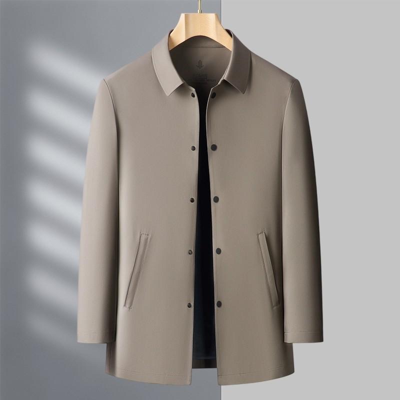 Jacket Men's Spring and Autumn Lapel High-end Coat Business Middle-aged and Elderly Men's Top