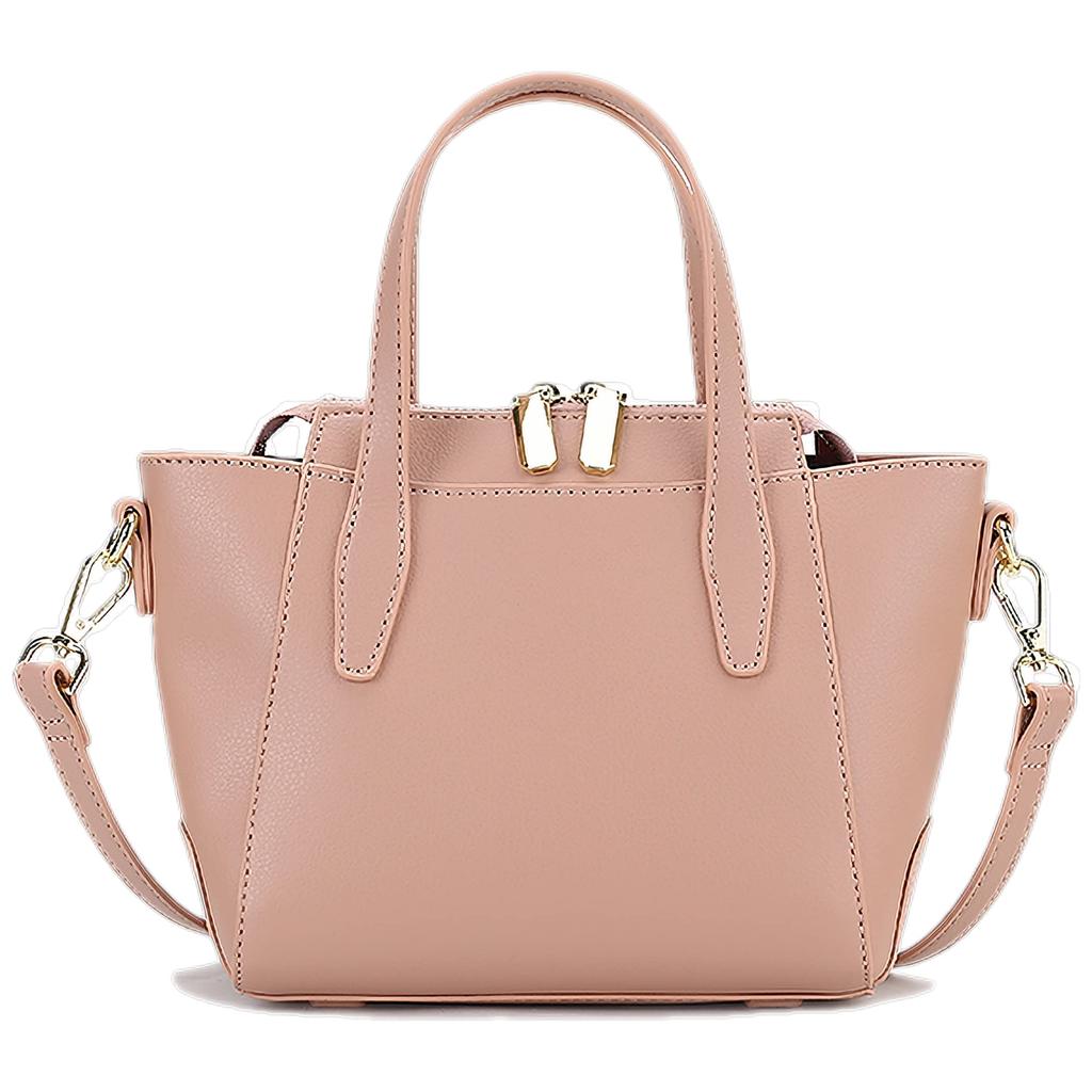 GOOD-T Women's Small Shoulder Bag, Handbag, Crossbody, Under 300g, Lightweight, Pochette, Mini Boston Bag (Small, Pink Beige)