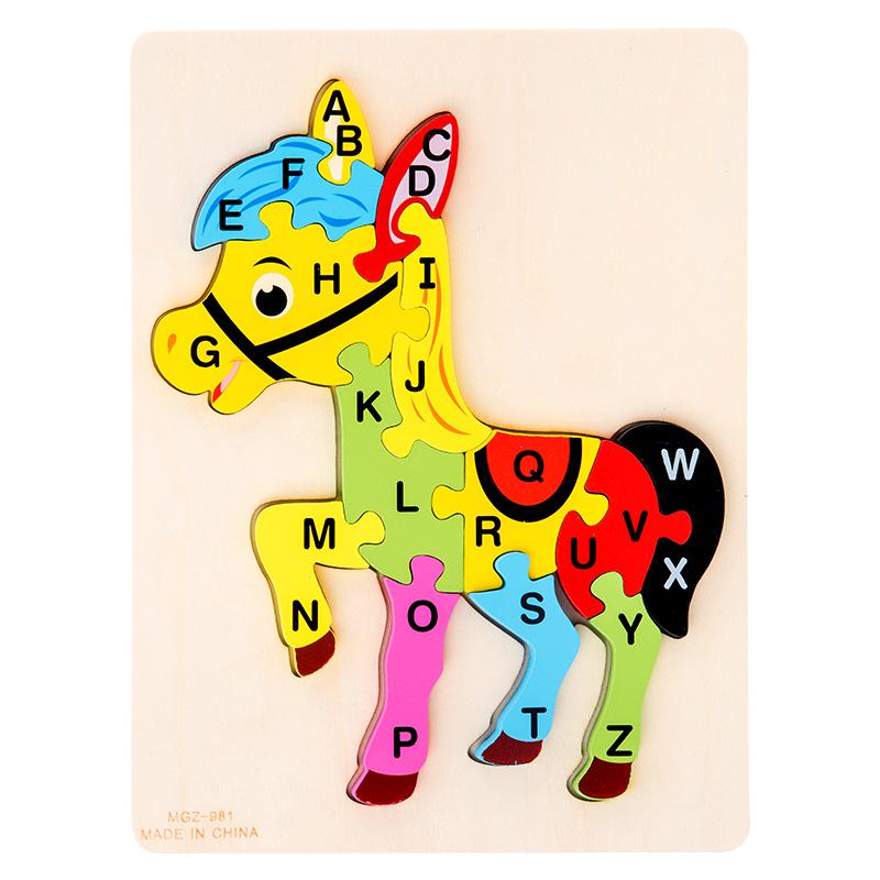 Animal Alphabet Puzzle: Wooden Educational Toy for Kids
