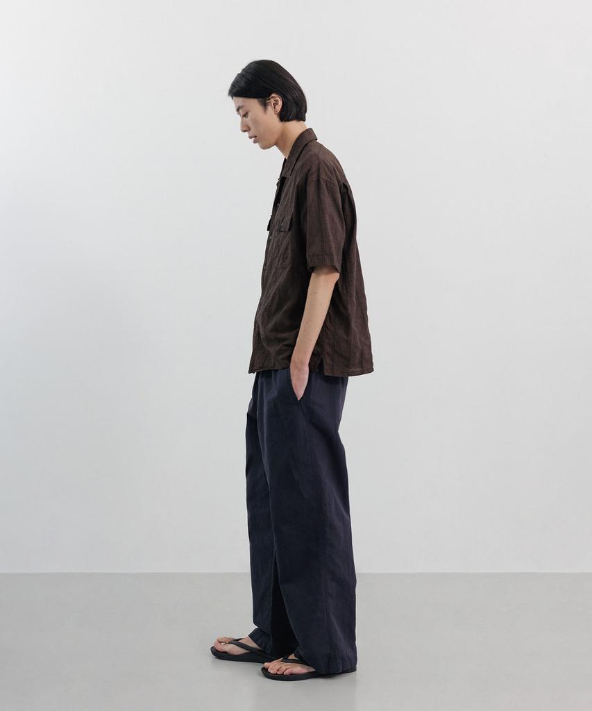 BLANKROOM Rustic Ramie Banding Pants_Navy