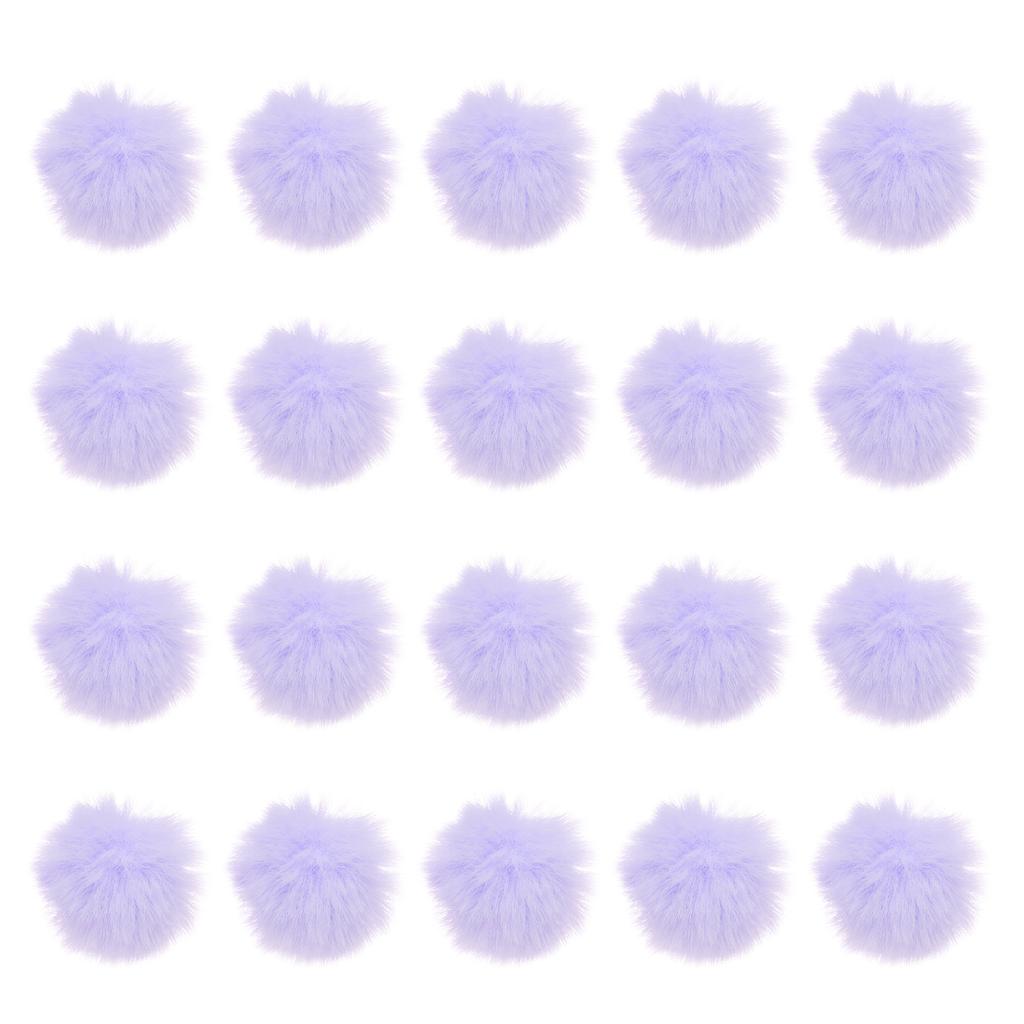 20 Pcs Faux Fur Pom Poms for Hats Fluffy Soft Fur Poms Balls with Elastic Loop for Keychain Knitting Hats DIY Scarves Gloves
