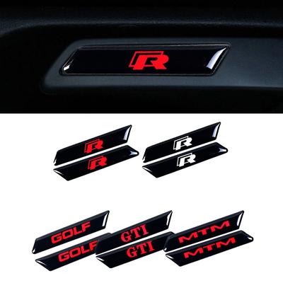 2026 Chaud Pour VW VOLKSWAGEN 2Pcs Autocollants Bouton de Levage de Siège de Voiture 3D Insigne R Line Rline Autocollants Décoratifs Pour VW Golf 6 8 GTI MK6