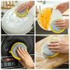 5pcs Dishwashing Sponge Non-stick Oil Brush Pot Dishwashing Cloth Sponge Wipe Double-sided Cleaning and Decontamination Magic Wipe