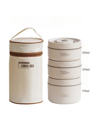 3pcs Microwave Portable Insulated Food Container Lunch Box Stainless Steel Bento Box Insulated Leak Proof Lunch Bag Set