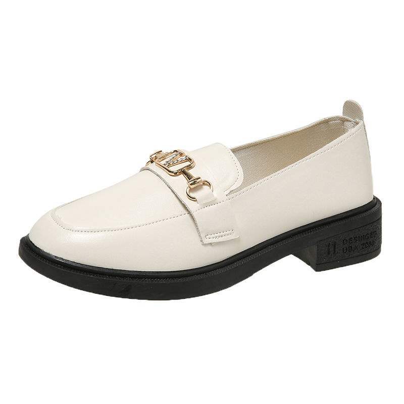 Women's Small Leather Shoes Women's British Style Women's Shoes Small Fragrant Style Soft Sole One Pedal Spring and Autumn Students