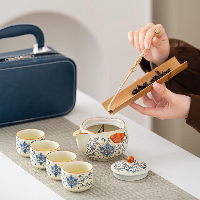 Mingguan Outdoor White Porcelain Tea Set