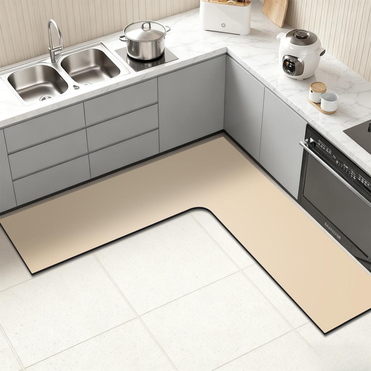 Effen L-vormige diatoomaardeaarde antislip keukenvloermat badkamer absorberende mat douchecabine deurmat 150x150x45cm