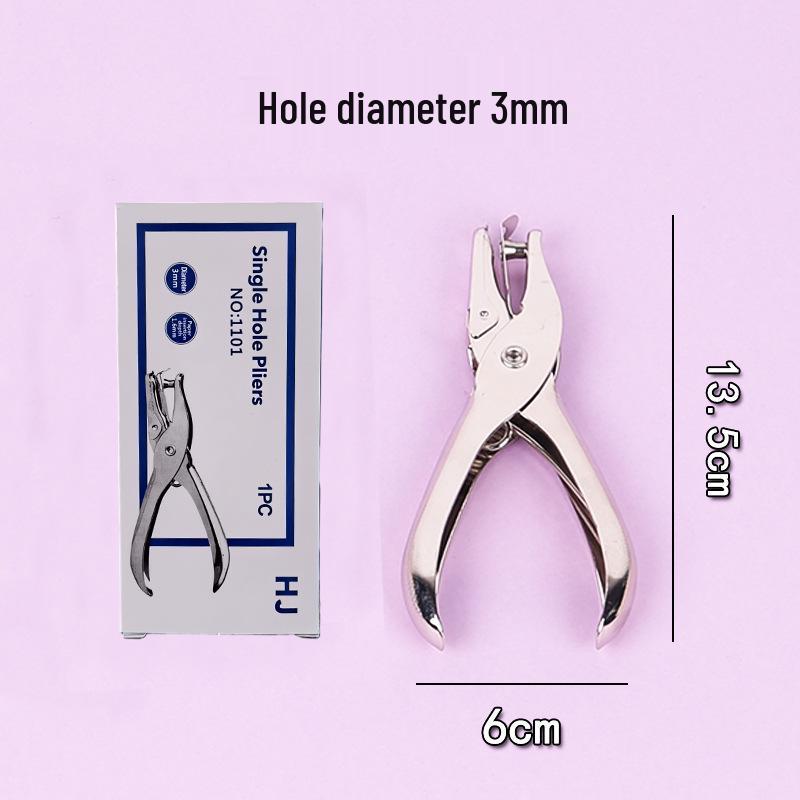 Single Hole Punch for A4 Paper - Rubber Coated, Manual Use for Students, Office, Home