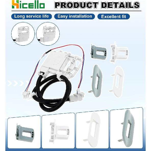 Washer Lid Lock Switch Compatible with GE Washer WH08X32697 WH01X24114 | Lid Lock & Harness Kit Replacement for GE Washer Lid Lock Switch, Wire &