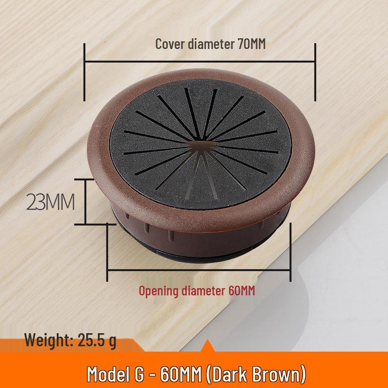 Round Plastic Cable Grommet Hole Cover for Office Desk - Sizes 50/60/65/80 Mm