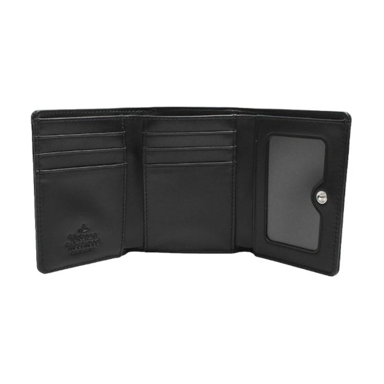 Vivienne Westwood West Queen Button Closure Faux Leather Wallet Men wallet Black 5115002MWS0026N401