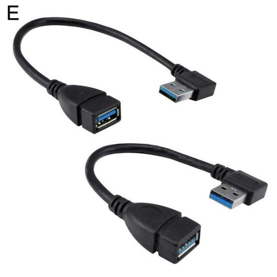 USB 3.0 Type A 90 Degree Right Angled Male To Female Extension Adapter Cable