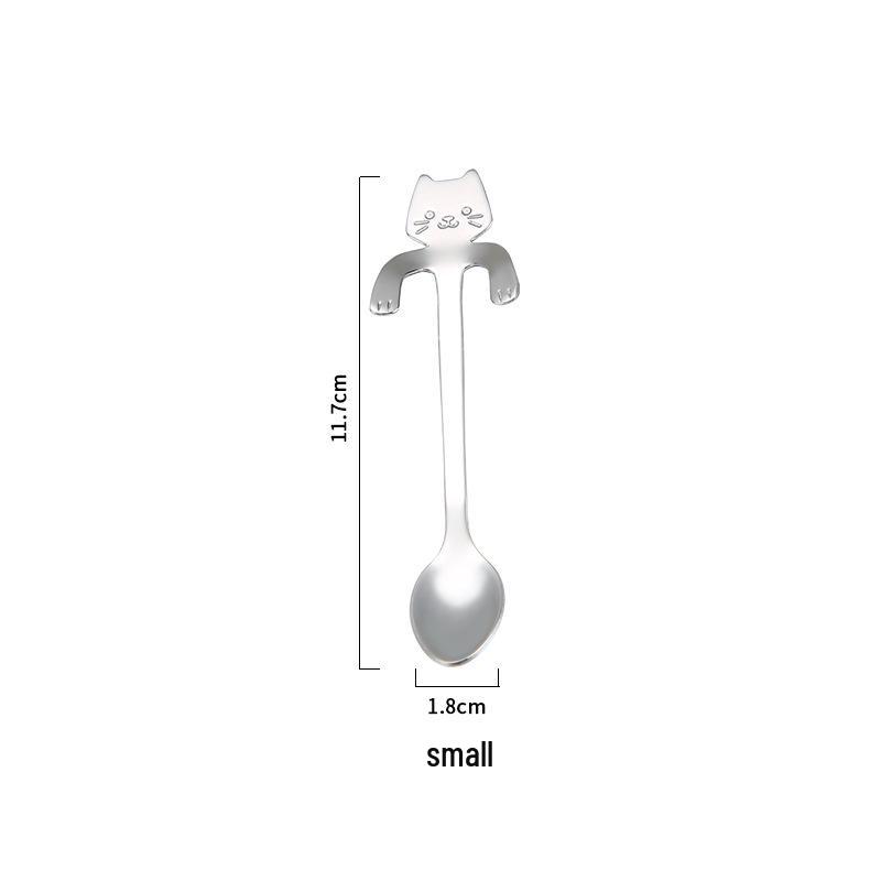 Creative Stainless Steel Cat Spoon - Cartoon Coffee & Stirring Spoon