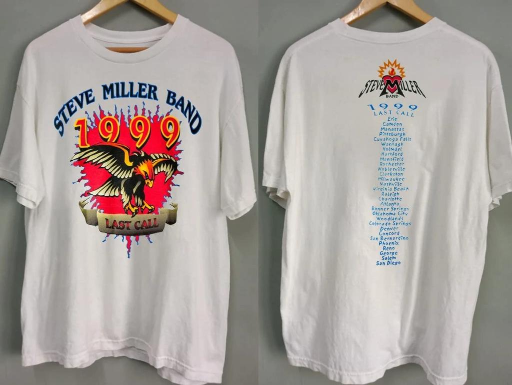 1999 Steve Miller Band Last Call Tour Concert T Shirt Mens Womens Tees Top, Rock ConcerT Shirt Mens Womens Tees Top