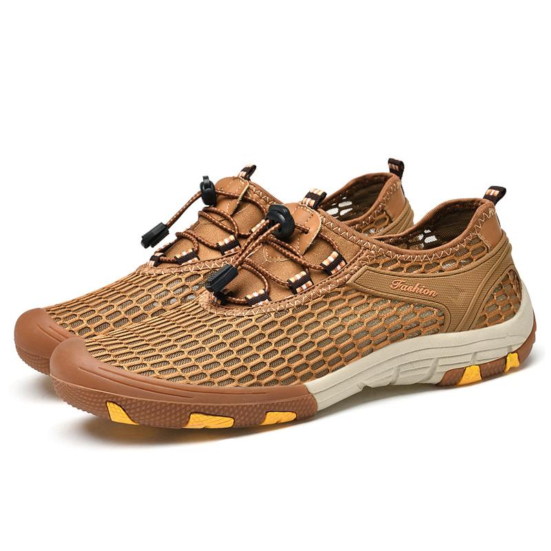 Letnie Męskie Outdoorowe Buty Trekkingowe z Siatki Mężczyźni Trekkingowe Górskie Szlakowe Wspinaczkowe Śledzące Oddychające Lekkie 38-46