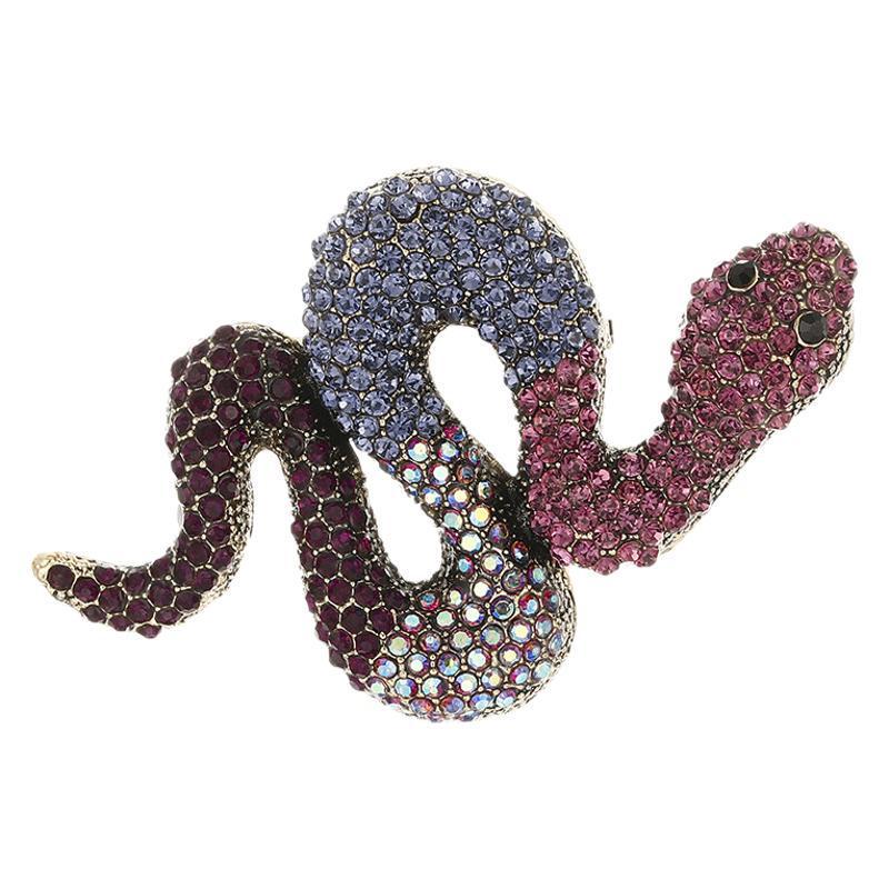 Exquisite Zodiac Snake Brooch: Full Water Drill Fashion Pin