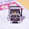 Fruit Slot Machine Keychain Mini Casino Lucky Jackpot Bag Charm Stress Reliever Novelty Gift For Kids Adults  Funny Toy