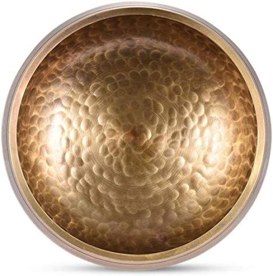 Brass Meditation Singing Bowl with Wooden Traditional Tibetan Hammered Nepalese Buddhist Prayer Copper Bowl Mallet, Style, Finish, Bowl,