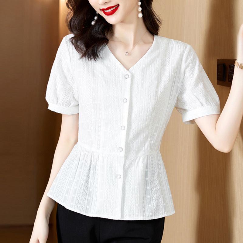 

Slimming Waist and Slim Temperament Shirt Summer New Fashion Top for Women S чорний