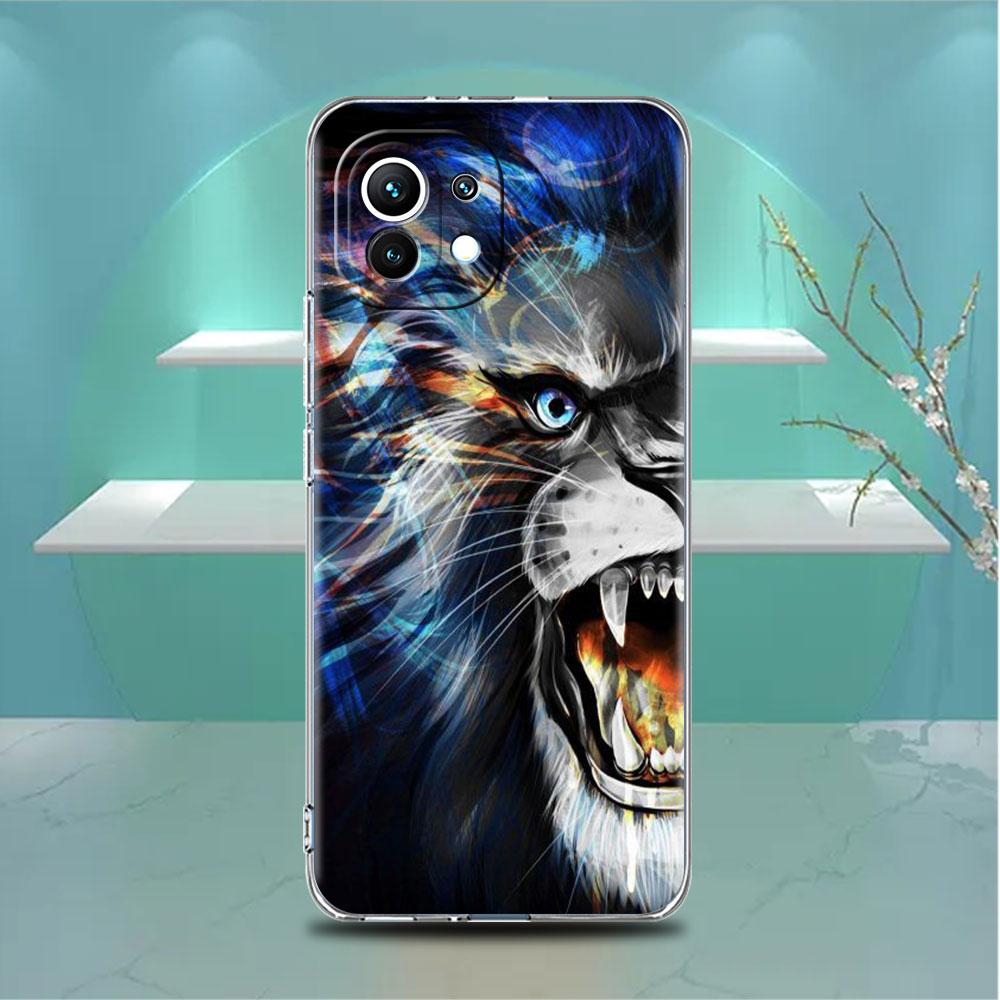 

Прозрачный чехол для Xiaomi Mi Poco X3 NFC M3 Pro F3 F1 11 Lite 12 Note 10 11T 9T, прозрачный чехол для телефона Лев, Тигр, Волк Xiaomi Poco F3