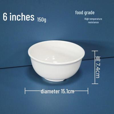 White Melamine Food-Grade Dinner Bowls
