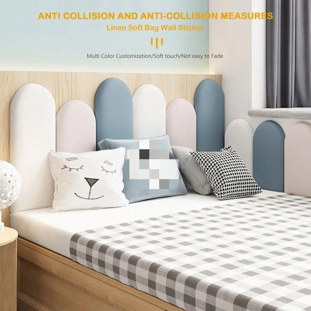 1pc 7.87x19.68in Headboard Tatami Soft Bag Wall Circumference Bedside Backrest Wall Stickers Cushion Anti-collision Wall Board
