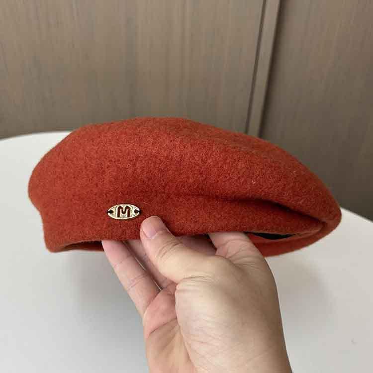 Xiaoxiangfeng White Beret Lady Autumn And Winter Face Small Painter Temperament Woolen Bud Hat