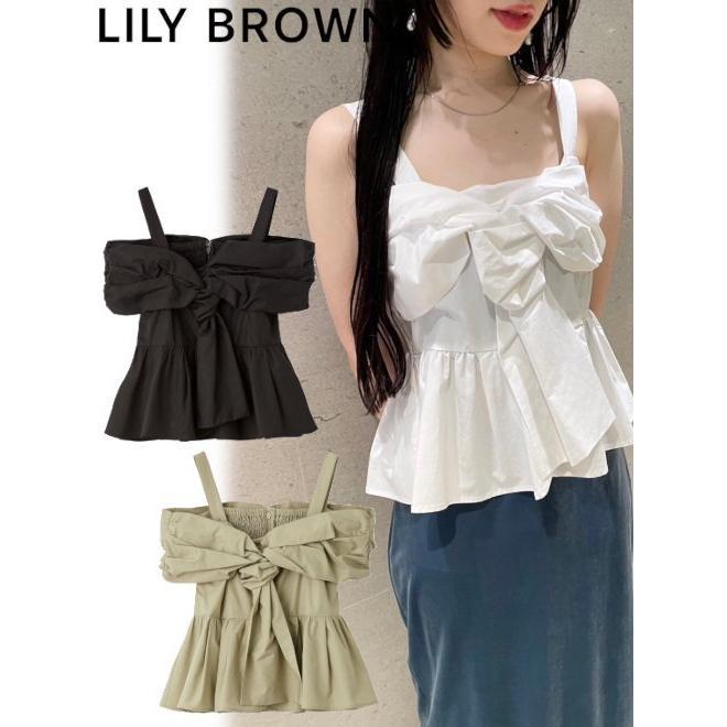 (Sale 60% OFF) Lily Brown / Lily Brown Ribbon Off Shoulder Tops 24 Fall/Winter LWFT244076