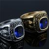 Europeisk och amerikansk titanstål örn bokstav ädelsten ring vintage crompunk hipster rostfritt stål graverad ring