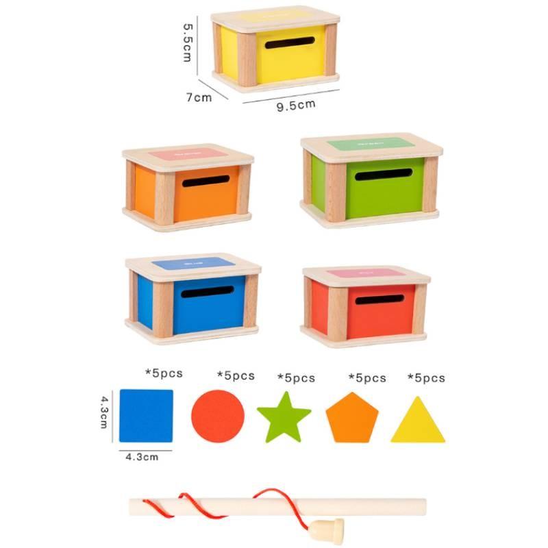 Color Wooden Classification Coin Box Toy For Cognitive Skill Fine Motor Training