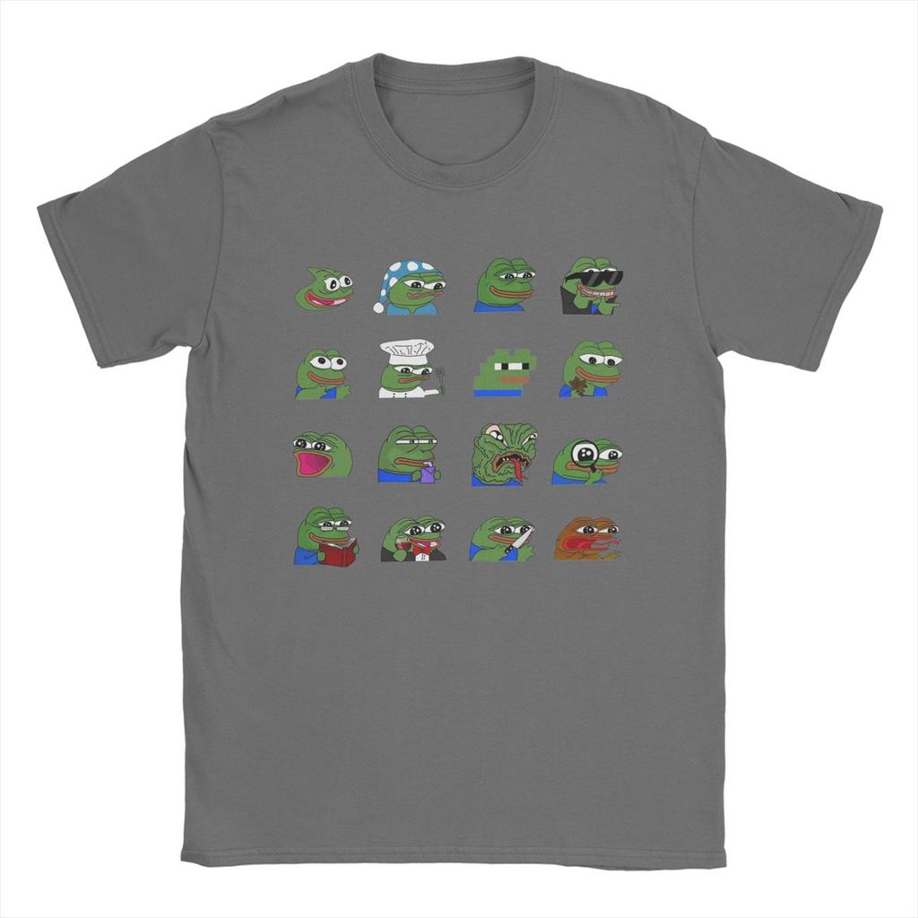 Pepe Peepo Variety Set Men T Shirt Fun Tees Short Sleeve Crewneck T-Shirts Pure Cotton Graphic Tops