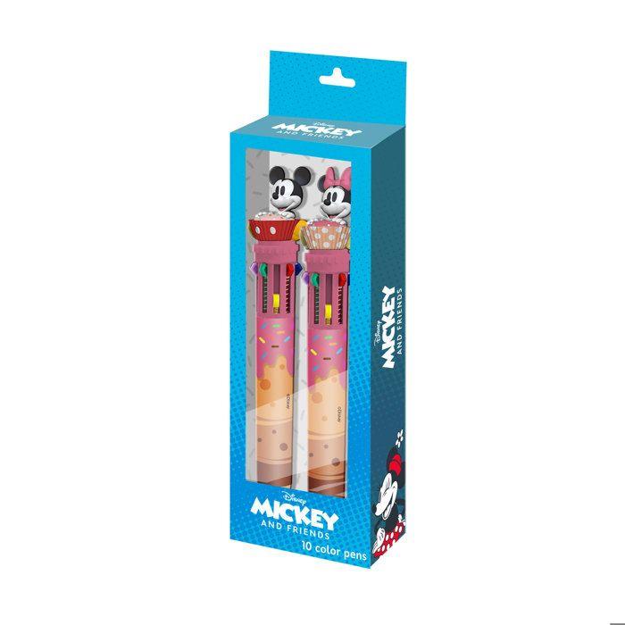 Pack de 2 Stylos à 10 Couleurs - Disney Mickey &amp; Minnie Mix - Multicolore - Taille Unique chiaro