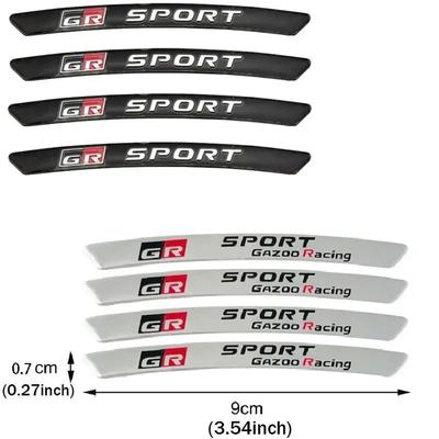 4pcs X Aluminium GR Sport Logo Wheel Rim Stickers Decals For Toyota GRSPORT Emblem Badge YARiS Corolla RAV4 Camry Prado Highland