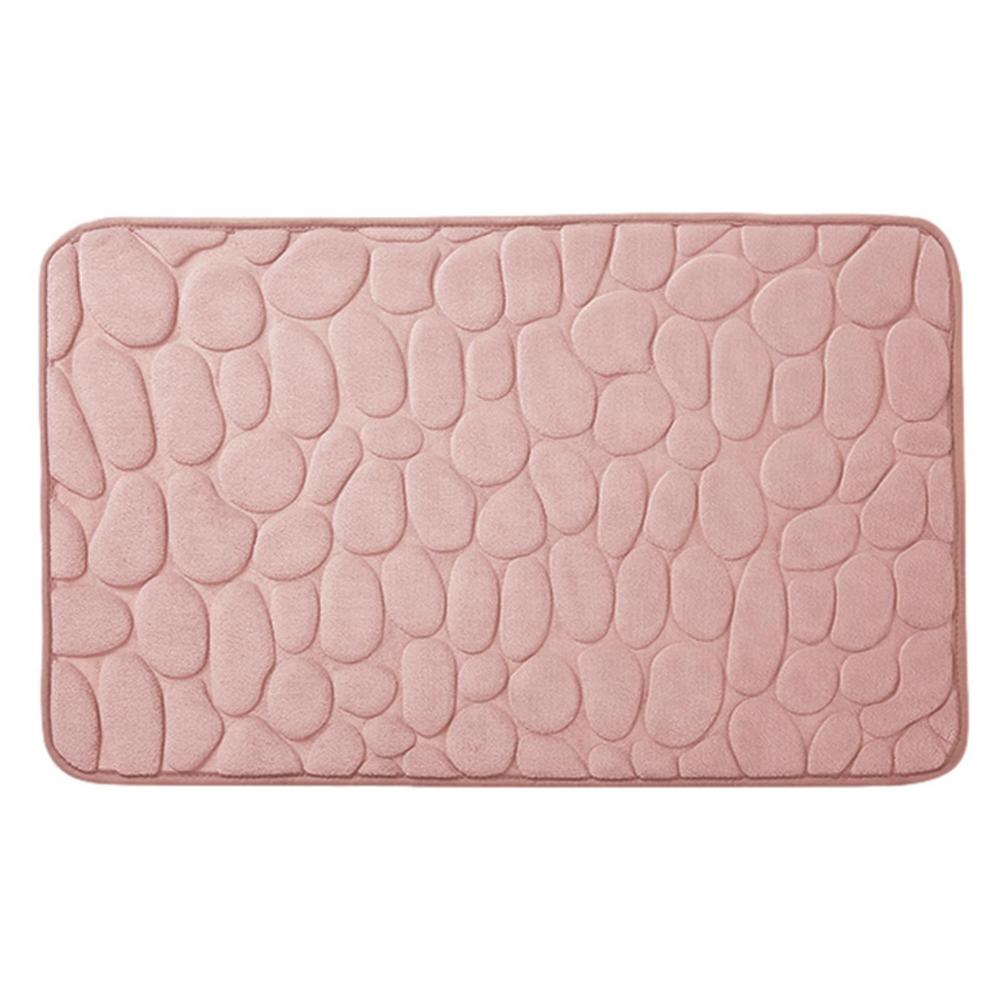 

Подушка для ног из пены с эффектом памяти, коврик для ванной с тиснением под гальку, противоскользящий ковер, абсорбирующие аксессуары для ванной комнаты, 40x60x1,5 см розовый