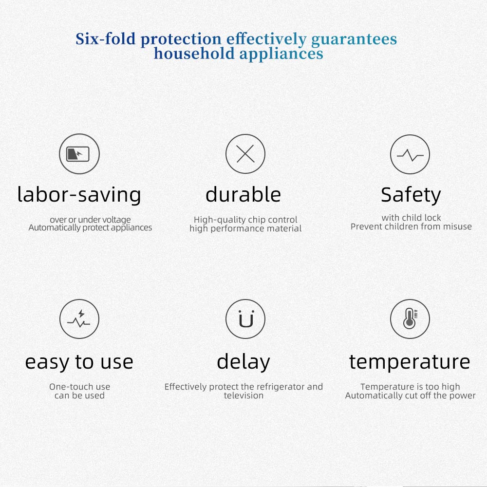 Refrigerator Voltage Protector AC 220V Stabilizer Automatic Surge Protector Voltage Relay Socket EU Plug Electrical Protection