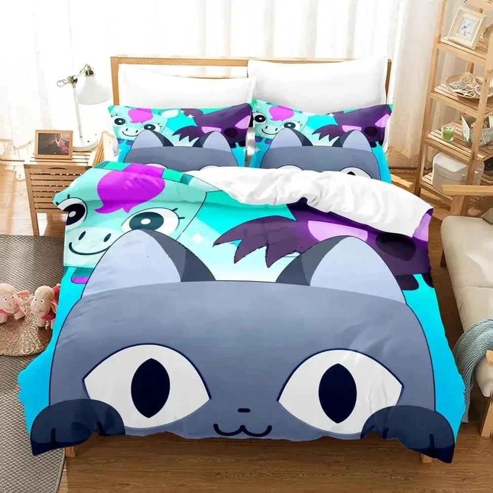 Cat Pet Simulator X Bedding Set Single Twin Full Queen King Size Aldult Bed Set Boys Bedroom Duvet Cover Sets Anime Bed Sheet Se