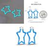 Sparkling Blue Zircon Hoop Earrings Pave U Shape Star Devil Eyes Circle S925 Drop Earring Fit Original Party Jewelry