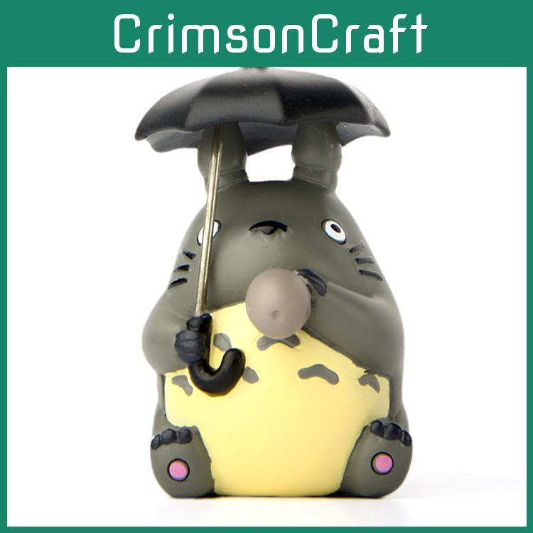 Cartoon Resin My Neighbor Totoro With Umbrella Design Miniature Decor Garden