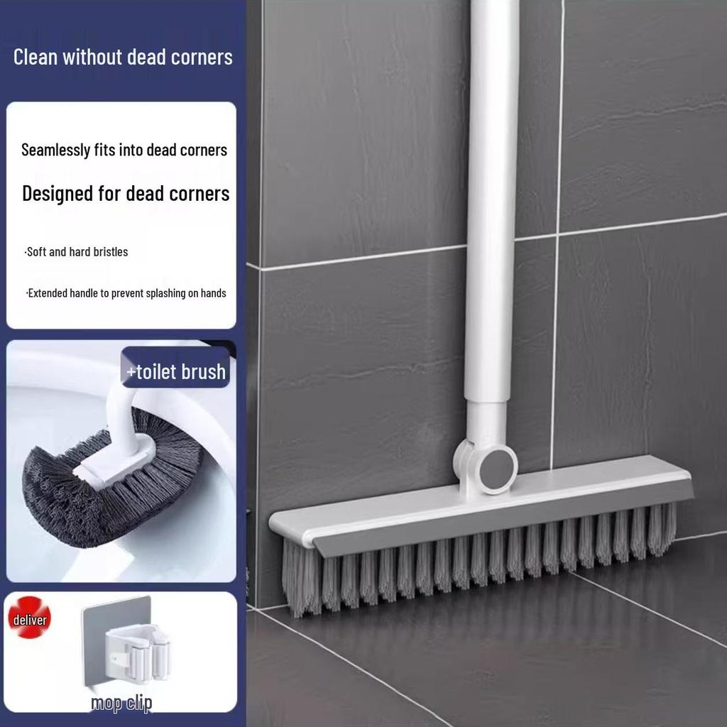 Long-Handle Floor and Tile Brush for Bathroom Cleaning