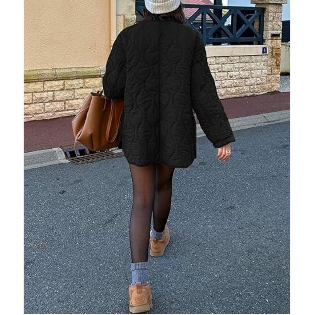 2025 Sonbahar Kış Yeni Avrupa Amerika Tarzı Kapitone Sade Düz Renk Yuvarlak Yaka Bol Pamuklu Mont Dış Giyim