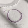 Natürlicher Amethyst/S9Silber Vielseitiger Stil für Kunststudentinnen 3mm Zartes und einfaches Armband für Damen